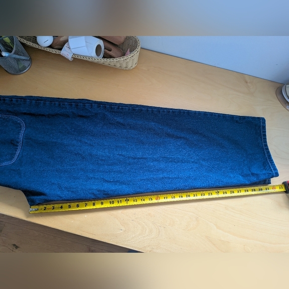 VINTAGE Y2K Boxy Jeans 40x32 100% Cotton Loose Fit Baggy Style - Picture 11 of 12